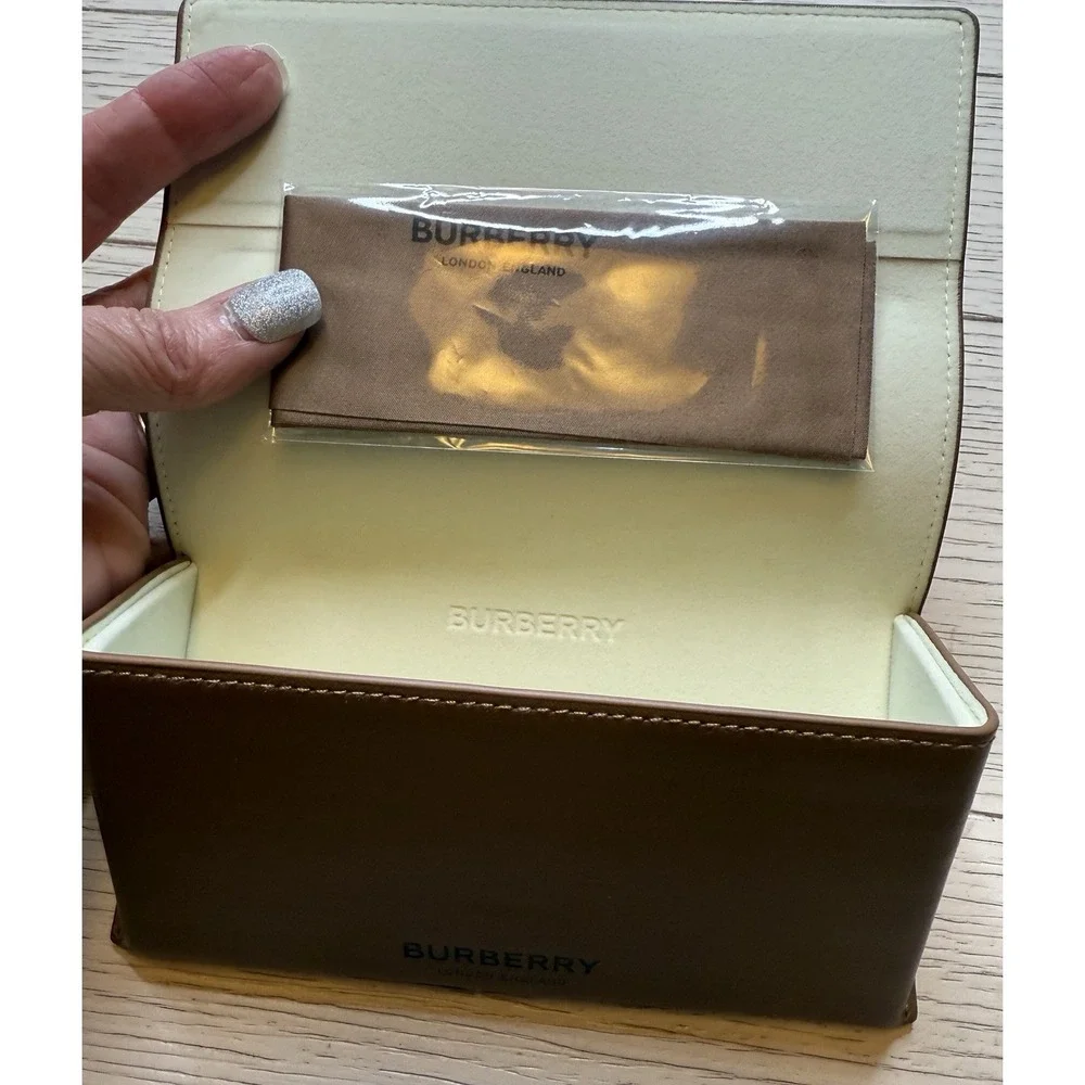 Burberry Camel Brown Leather Eyeglasses Sunglasses *Case Only* W/ New Microfiber